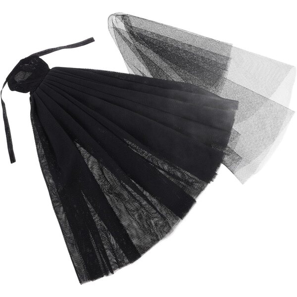 Robe da Sposa Nera per Bambola 30 cm con Velo Elegante per Matrimonio e Cosplay