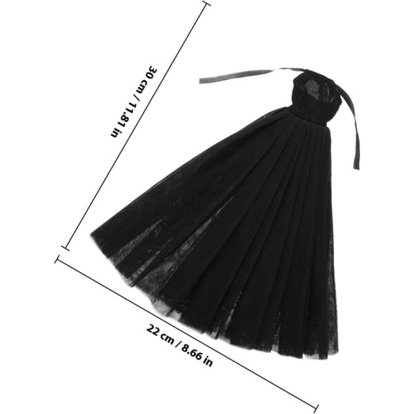 Robe da Sposa Nera per Bambola 30 cm con Velo Elegante per Matrimonio e Cosplay