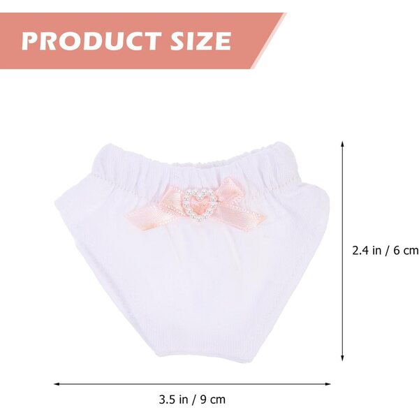 Set 2 Culottes in Tessuto per Bambole 18 Pollici - Sottovesti Miniature Bianche