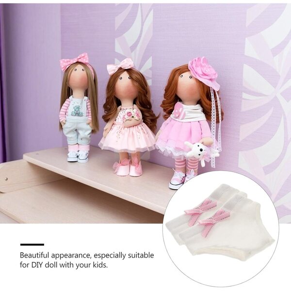 Set 2 Culottes in Tessuto per Bambole 18 Pollici - Sottovesti Miniature Bianche