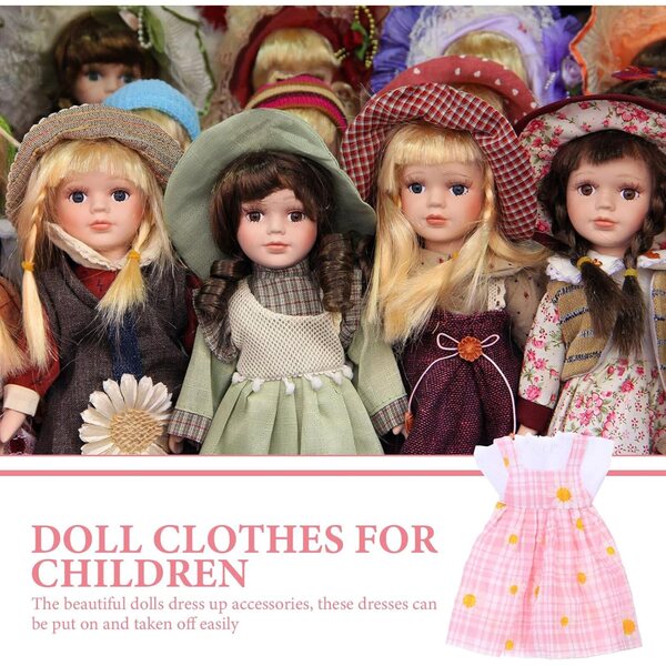 Ensemble-Kleidung für 30-cm-Puppe, widerstandsfähiges und wiederverwendbares rosa Kleid zum Spielen und Dekorieren