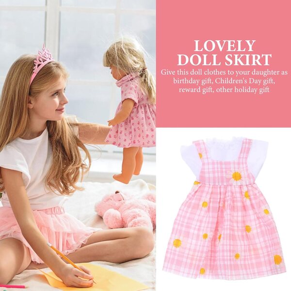 Ensemble-Kleidung für 30-cm-Puppe, widerstandsfähiges und wiederverwendbares rosa Kleid zum Spielen und Dekorieren