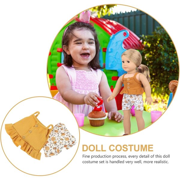 Bekleidungsset für 43-cm-Puppen aus weichem Stoff, komplett mit 2-teiligem Leibchen und Shorts