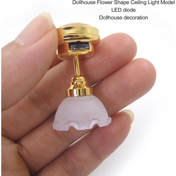 Lampada LED a Sospensione Fiore per Casa delle Bambole 1:12 – Accessorio Decorativo Miniatura