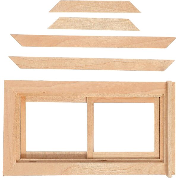 1:12 Fensterrahmen aus Holz für Puppenhaus, Miniatur-Dekorationszubehör
