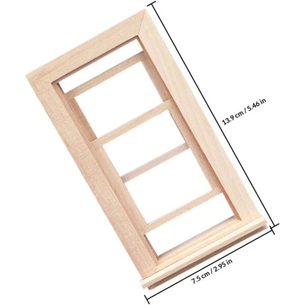 1:12 Fensterrahmen aus Holz für Puppenhaus, Miniatur-Dekorationszubehör