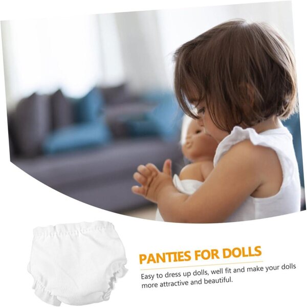 Set 6 Culottes Bianche Regolabili per Bambole 25 cm - Lavabili e Riutilizzabili