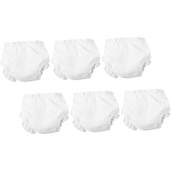 Set 6 Culottes Bianche Lavabili per Bambole 10 Pollici, Accessori Sottovesti Regolabili