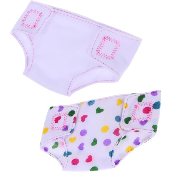 Culotte Pannolini in Tessuto Riutilizzabili per Bambole - 2 Pezzi Facili da Indossare