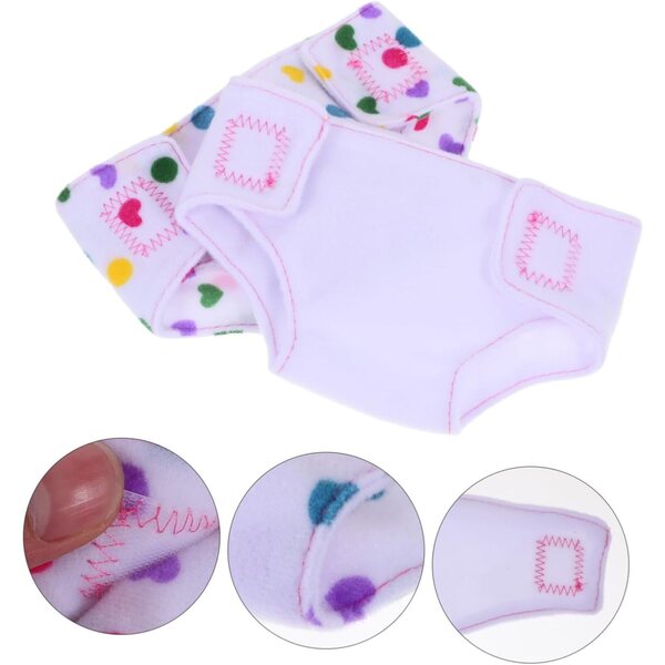 Culotte Pannolini in Tessuto Riutilizzabili per Bambole - 2 Pezzi Facili da Indossare