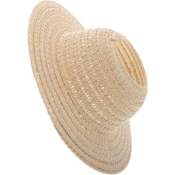 DECHOUS Mini Chapeau di Paglia per Bambola 17 cm Beige - Accessorio Decorativo Fatto a Mano