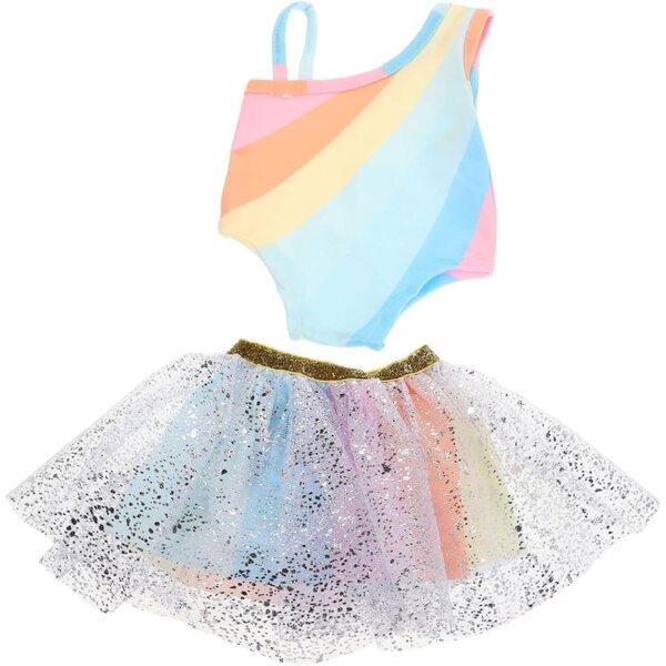 Regenbogen-Tutu-Kleid für 18-Zoll-Puppen – Ballettkostüm und kreatives Spielen