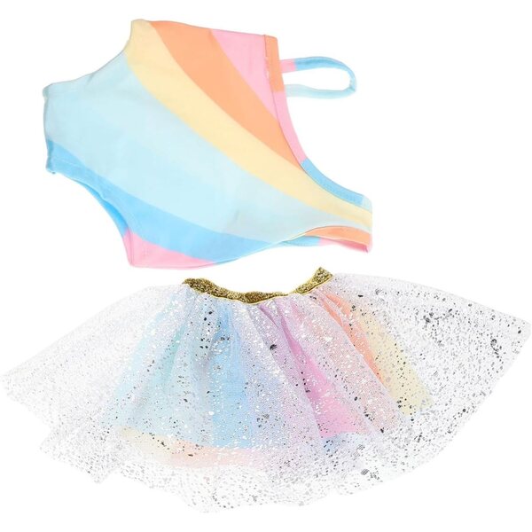 Regenbogen-Tutu-Kleid für 18-Zoll-Puppen – Ballettkostüm und kreatives Spielen