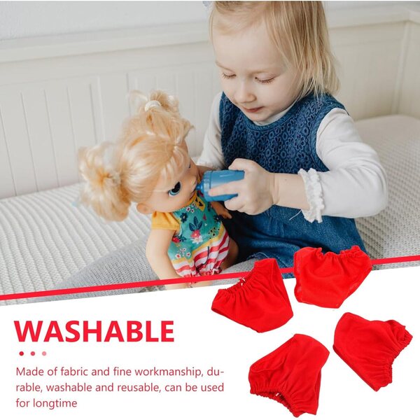 Set 4 Culottes Rosse per Bamboles 45-60 cm – Sottovesti in Tessuto di Qualità