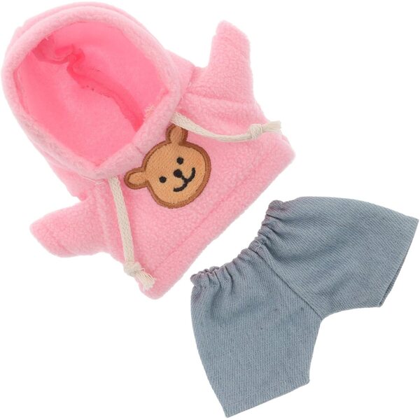 Costume Orso in Peluche per Bambini con Felpa e Pantaloni per Bambole 20 cm