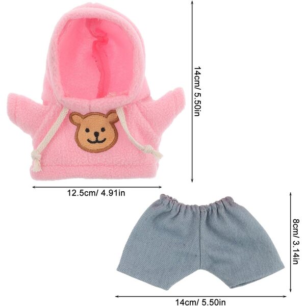 Costume Orso in Peluche per Bambini con Felpa e Pantaloni per Bambole 20 cm