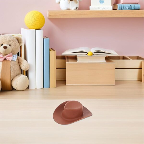 Mini-Cowboyhüte aus braunem Kunststoff, 40er-Set für Puppen und Dekorationen