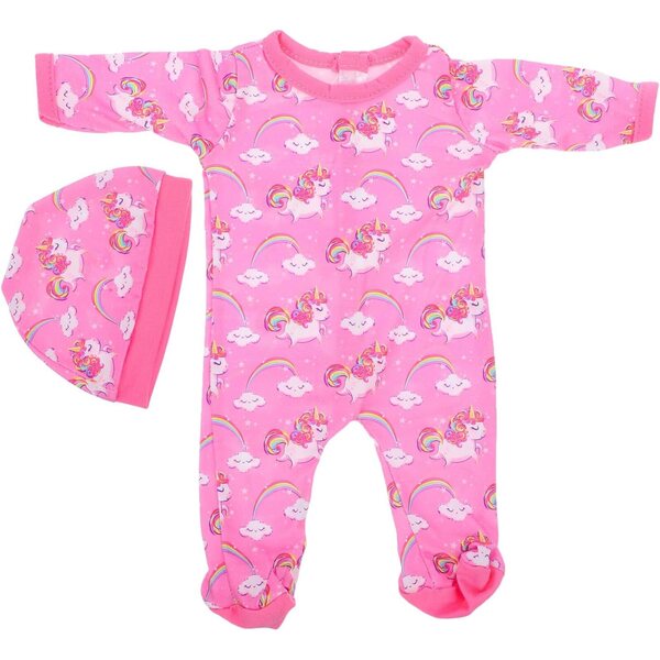 Set costume pagliaccetto Viola per bambola da 45 cm con cappello multicolore