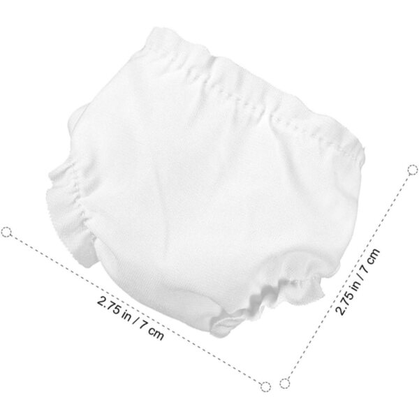 Set mit 6 weißen Stoff-Hosen für 25-cm-Puppen – waschbar und wiederverwendbar