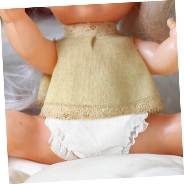 Set mit 6 weißen Stoff-Hosen für 25-cm-Puppen – waschbar und wiederverwendbar