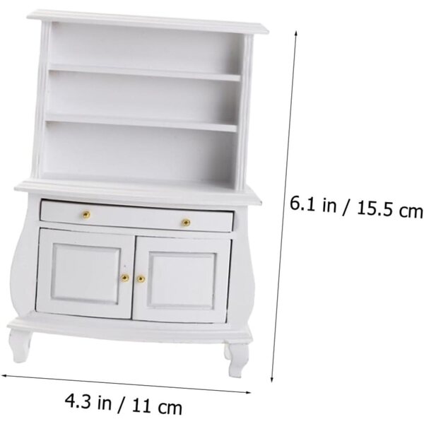 ERINGOGO Mini-Bücherregal aus Holz für Puppenhaus – realistische Dekoration