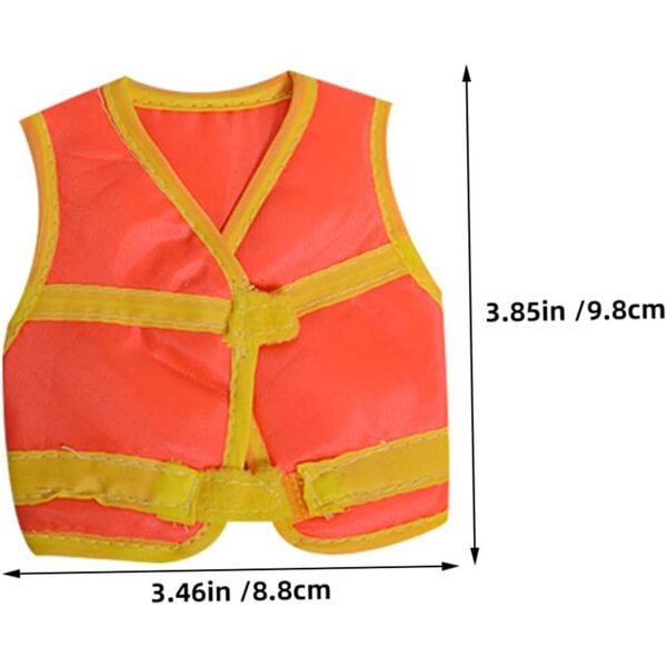 Set 2 Gilet da Cantiere per Mini-Pupazzi 30 cm in Tessuto Resistente Arancione