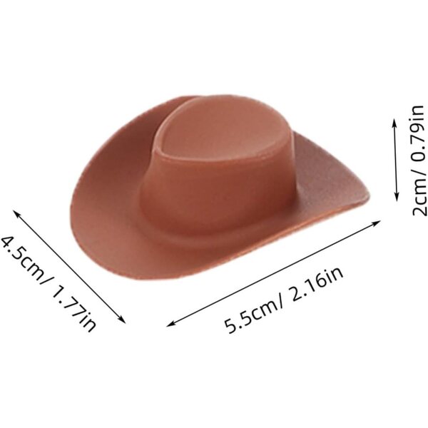 40 Mini Chapeaux Cowboy in Plastica Marroni per Bambole, Decorazioni e Hobby Creativi
