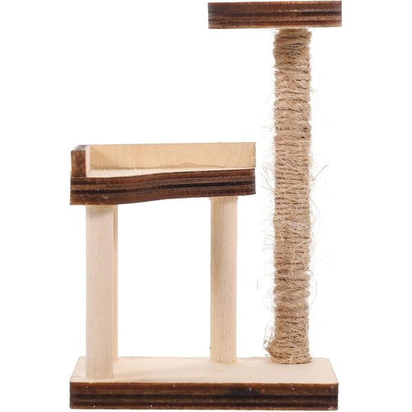 Albero per Gatti in Miniatura in Legno per Casa delle Bambole 7,3x4,8x3,4 cm