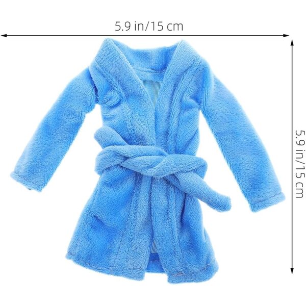 Orfofe Peignoir Bleu Ciel per Bambole Miniature - Accessorio Morbido e Leggero