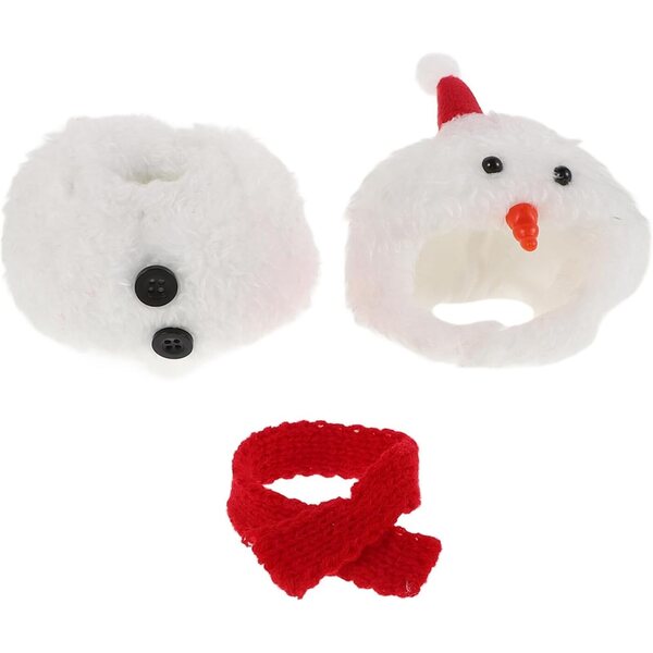 Costume bonhomme de neige per bambole con cappello e sciarpa per decorazioni natalizie