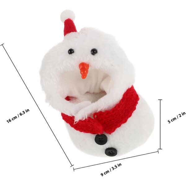 Costume bonhomme de neige per bambole con cappello e sciarpa per decorazioni natalizie