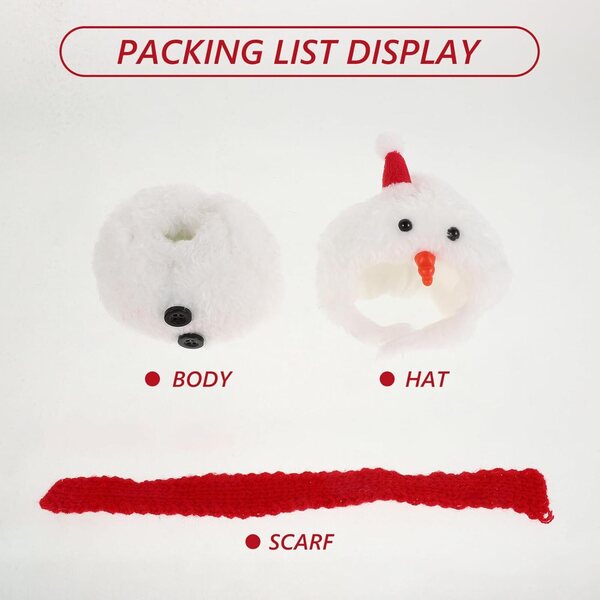 Costume bonhomme de neige per bambole con cappello e sciarpa per decorazioni natalizie