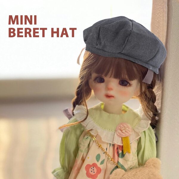 Dunkelgrauer Minihut aus Polyester für 28–33 cm große Puppen, leichtes dekoratives Accessoire