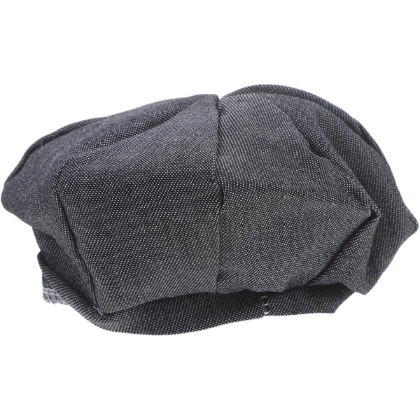 Mini cappello per bambola detective in poliestere grigio scuro, accessorio leggero e resistente