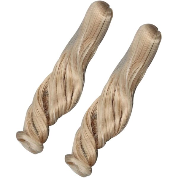Kikumi Curly Doll Wig Pink Peach sintetica per bambole articolate 2 pezzi