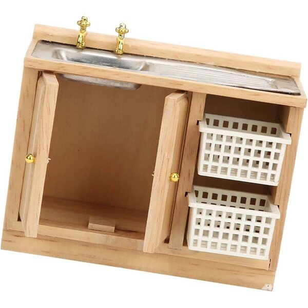 SIXRUN Tavolo da Cucina in Miniatura Casa delle Bambole in Legno di Betulla