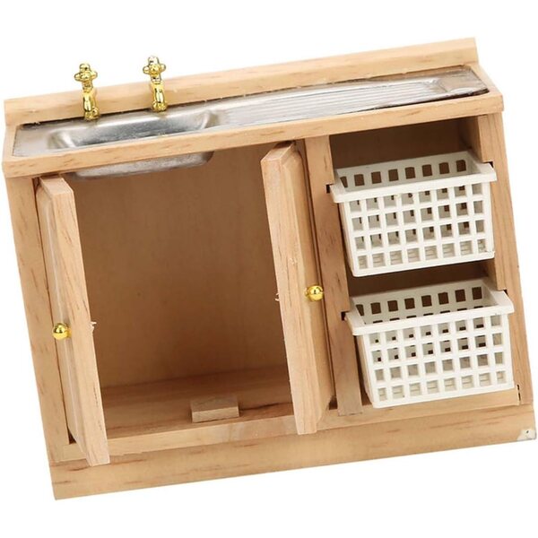 SIXRUN Tavolo da Cucina in Miniatura Casa delle Bambole in Legno di Betulla