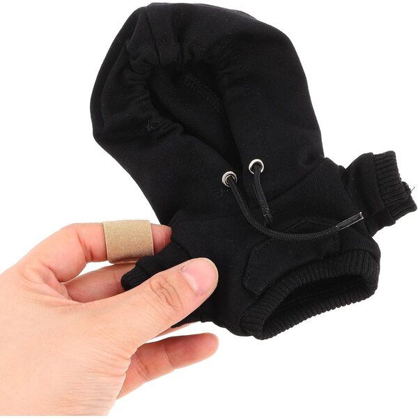 Mini Sweat à Capuche Noir in Cotone per Bambole 10 cm - Accessorio Gioco e Stile