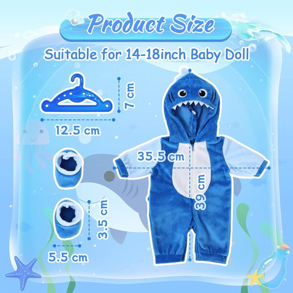 Abbigliamento per bambole squalo da 35 a 45 cm - YAEGIMHT