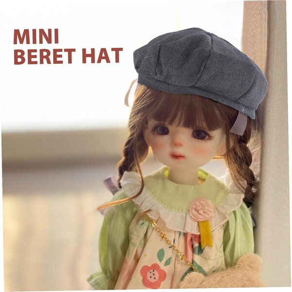 Dunkelgrauer Polyester-Minihut für 28–33 cm große Puppen – dekoratives Accessoire