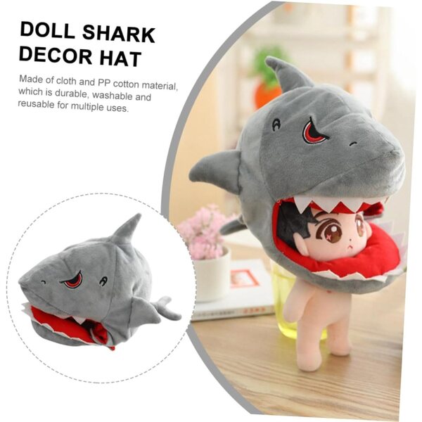 Cappello da squalo in peluche per bambola DECHOUS, accessorio unisex fai-da-te