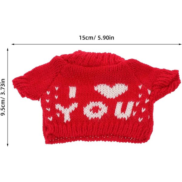 Pull rosso per orso di peluche 30 cm in lana morbida, vestiti creativi e confortevoli