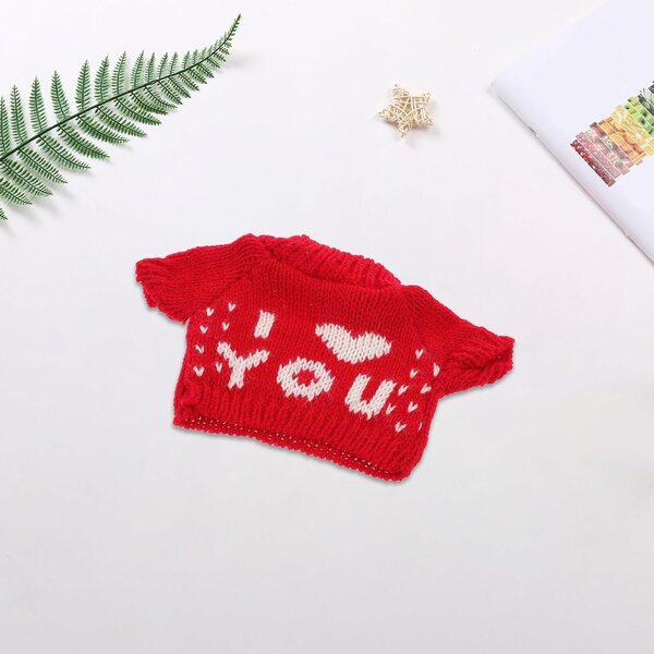 Pull rosso per orso di peluche 30 cm in lana morbida, vestiti creativi e confortevoli