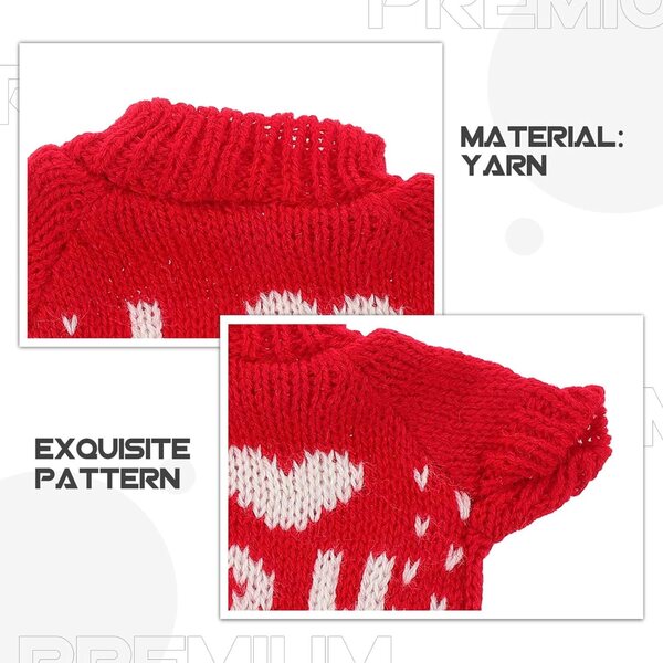 Pull rosso per orso di peluche 30 cm in lana morbida, vestiti creativi e confortevoli