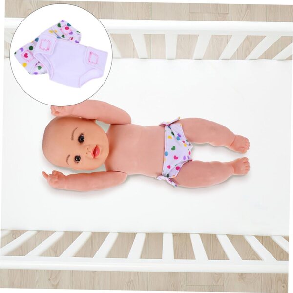 Set 4 Pannolini Lavabili per Bambole, Accessori Gioco Sicuri e Colorati per Bambini