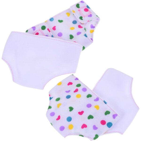 Set mit 4 waschbaren Windeln für Puppen – Rollenspielzubehör, Standardgröße