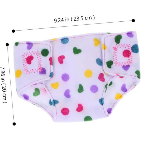 Set mit 4 waschbaren Windeln für Puppen – Rollenspielzubehör, Standardgröße