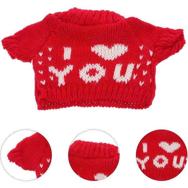 Pull orsetto per bambole 15x9,5 cm abbigliamento morbido e confortevole per peluche