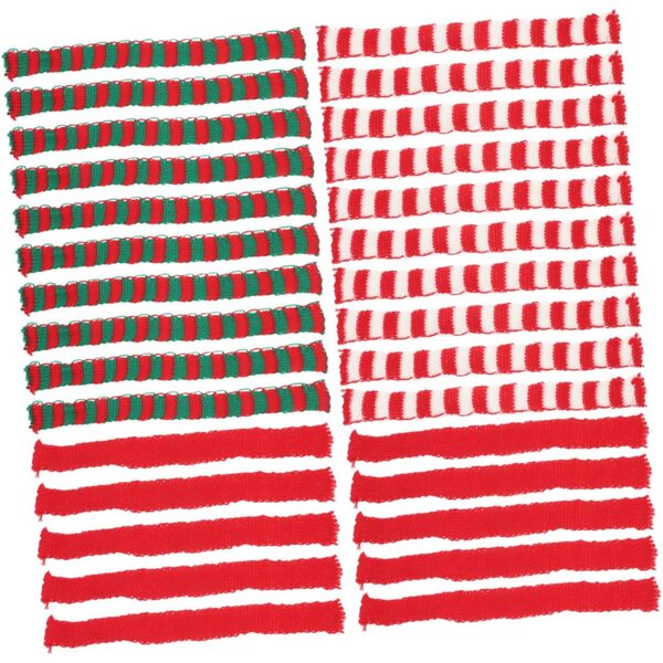 Levemolo Mini Foulards In maglias en Laine per Natale 30 Pezzi Rosso Bianco Verde