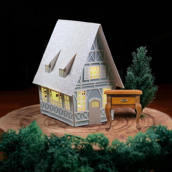 Alasum Comodino Miniatura in Legno Scala 1:12 con Cassetto Funzionale Stile Rustico Francese